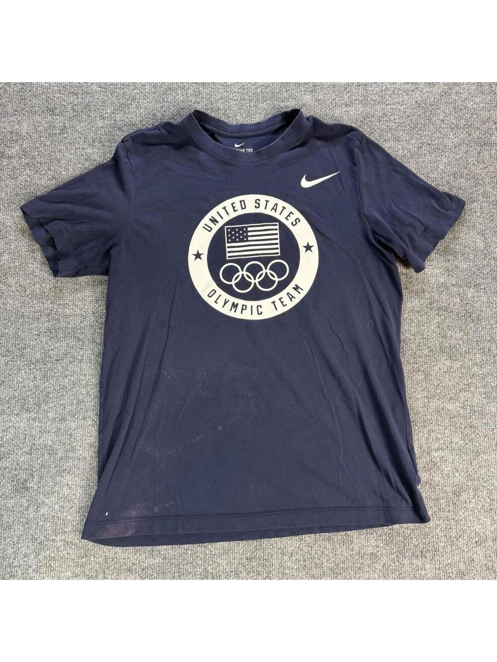Nike United States Official Olympic Team Navy T-Shirt Dri-Fit Large - Activewear